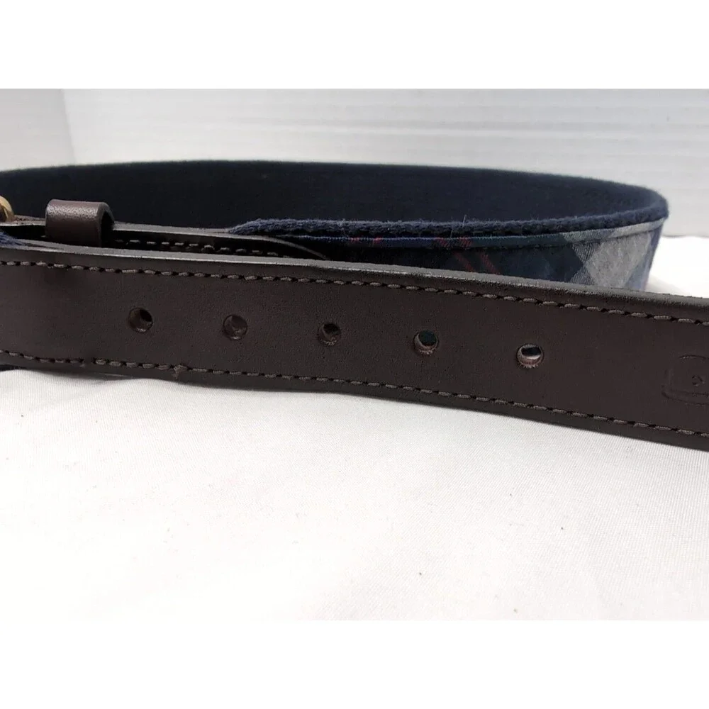 VINEYARD VINES size 30 belt Blackwatch Plaid Canvas Leather Golf NEW